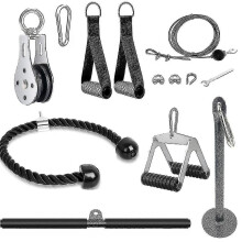 (Type 3) Triceps Trainingsseil kompatibel mit Gym Pulley Systemen für Cable Row Training