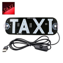 (Red) Sinalizador LED para Táxi com Ventosas Duplas, Alimentação USB, para Para-brisas de Carro