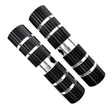 (Black) Bike Pedal Bracket Compatible with BMX Bicycles, Aluminium Alloy Rear Axle Stunt Peg, Anti-Slip Grooves, 10cm