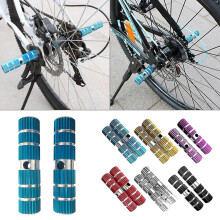 (Red) Bike Pedal Bracket Compatible with BMX Bicycles, Aluminium Alloy Rear Axle Stunt Peg, Anti-Slip Grooves, 10cm