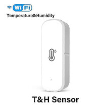 (Wifi-2PCS) Temperature and Humidity Sensor with Smart App Linkage, Low Battery Alarm, Wall Mounted for Home Monitoring