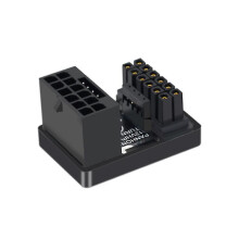 (Black, Type A) ATX3.0 12VHPWR -sovitin, joka on yhteensopiva NVIDIA GeForce RTX 40 -sarjan kanssa, teho 600 W, 180 asteen kulma, kompakti muotoilu