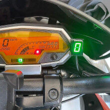 (Orange) Versnellingsindicator compatibel met Kawasaki ER-6N Z800 Z1000SX, automatische leerfunctie, rood/blauw/groen/wit/oranje lampje
