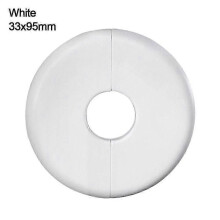 (white, 33x95mm) Couvercle Décoratif de Robinet ABS Résistant à la Chaleur et à la Corrosion pour Dissimuler les Trous de Conduites