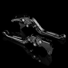 (Black, CB650F) CNC aluminium rem- en koppelingshendels compatibel met Honda CB650R CB650F CBR650R 2014-2023, vouwbaar en verstelbaar in 6 posities