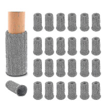 (Grey) 24-Pack Woven Chair Leg Protectors with Felt Pads, Anti-Wear Noise-Reducing Floor Protectors compatible with Various Furniture on Hardwood