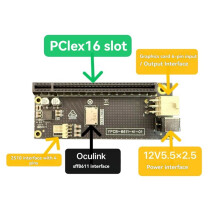 Oculink SFF-8611 to PCIE X4 Adapter Board Oculink SFF8611 to PCIE 4.0 Adapter with GPU 6Pin Port 12V 5.5x2.5 Power Port