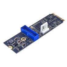 (19P) Tarjeta adaptadora M.2 NVMe a USB 3.2 compatible con el panel frontal de la placa base, interfaz TYPE-E de 19 pines, velocidad de 5 Gbps.
