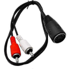 (1.5m) Predlžovací audio kábel kompatibilný s S-Video, 7-pinový DIN konektor (samica) na 2x RCA konektor (samec), 1,5 metrový kábel
