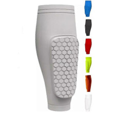 (white, M) Shin Guards for Kids Football with Honeycomb Padding, Compatible with ShinGuardian Elite, Lightweight Protection Sleeves