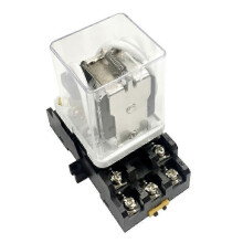 (DC 24V) Power Relay with Socket JQX-38F 40A 240VAC 24VDC 11-Pin 3PDT for Industrial Control