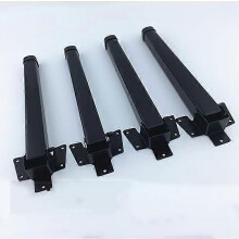 (Black, 37cm) Nogi do stołu składane 4 szt. metalowe kwadratowe, kompatybilne z blatem, obciążenie 100kg