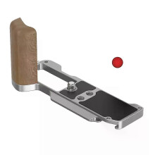 (silver) L-förmige Schnellwechselplatte, kompatibel mit der Fujifilm X-M5 Kamera, Aluminiumbasis mit Holzgriff für Stabilität