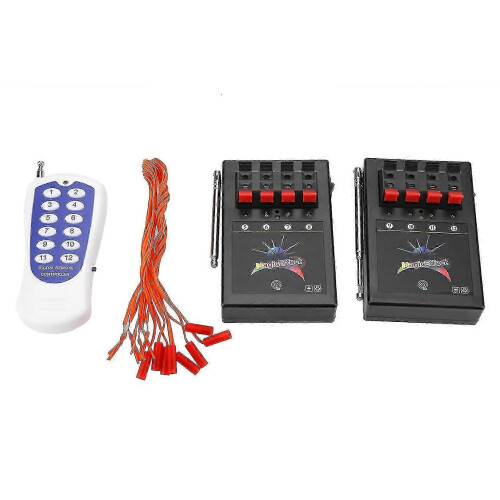 (2 receivers) Wireless Firework Ignition System 12-Channel with 2 Receivers 150m Remote Control Programmable Expandable