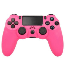 (Pink) Draadloze gamecontroller compatibel met PS4, Bluetooth 4.0, dubbele vibratie, touchpad en audiofunctie voor een meeslepende game-ervaring.