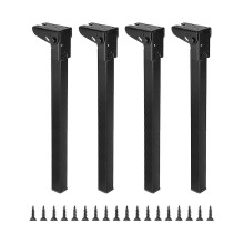 (Black, Height 40cm) Składane nogi do stołu, 4 sztuki, żelazne, regulowane nogi meblowe 30-70 cm do biurka, ławki i stołu