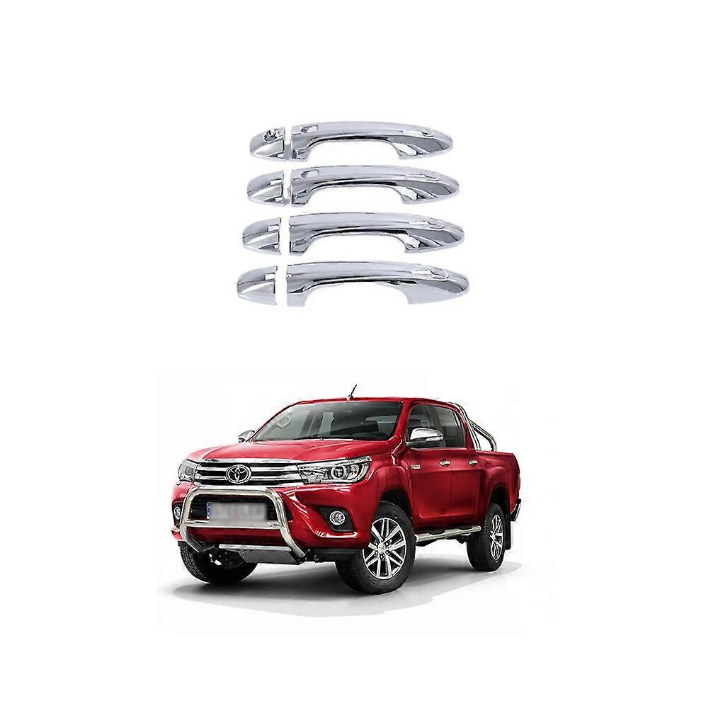 (Matte Black-Intelligent Style) Door Handle Cover Sticker Compatible With 16-23 Toyota Hilux, Abs Material, Electroplating Carbon Fibre Matte Black 6955168086660