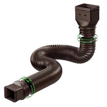 (Brown) Downspout Extender compatible with 2x3 & 3x4 Inch Downspouts, Retractable, Thickened PE Material for Home Drainage