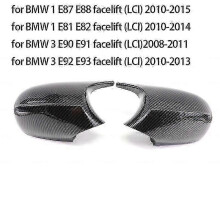 (Carbon Fiber LCI) Peilin sivukansi yhteensopiva BMW E87:n kanssa, ABS-materiaalista valmistettu koristelista peilikoteloon