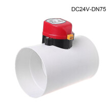 (DC24V-DN75) Luchtklep compatibel met thermostaat, elektrische PVC-kanaalklep DN75 DN110 DN160, 98% luchtdichtheid voor HVAC-systemen