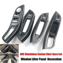 (Handle Panel Trim4pc) Protetor de Volante Compatível com Ford Focus MK3 2012-2014, ABS Plástico Anticarbonização