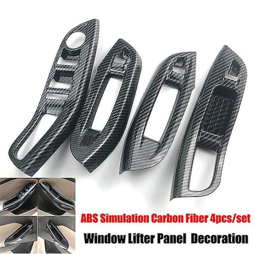(Handle Panel Trim4pc) Protetor de Volante Compatível com Ford Focus MK3 2012-2014, ABS Plástico Anticarbonização