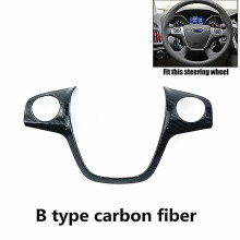 (B Steering Cover) Protetor de Volante Compatível com Ford Focus MK3 2012-2014, ABS Plástico Anticarbonização