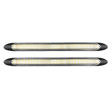 (23.5cm) LED Daytime Running Light Strips 2-Piece Set, 12V for Most Cars, Waterproof Silicone Design with White and Yellow Lights