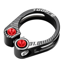 (Black, 31.8mm) Leichte 20g Aluminium-Sattelrohrklemme, universell passend für verschiedene Fahrradsattelstützendurchmesser