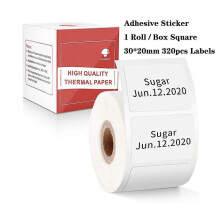 (30-20mm) Papel adhesivo térmico compatible con Phomemo M110 M200, etiquetas resistentes al agua y al aceite para precios y códigos de barras.