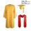 (Yellow) Bachelor-Robe mit Hut und Quaste, leichte Robe aus Polyesterfaser für Abschlussfeier oder Chor 1