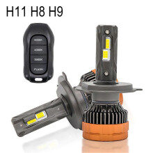 (H11 H8 H9) Car LED Headlight Bulbs Compatible with H4 H7 H11 H1 9005 9006, 18000LM 80W 12V with Remote Control
