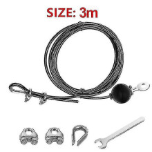 (3m with tool bag) Stahl Karabinerhaken Kompatibel mit UK/EU Heimfitnessgeräten für Latzug und Trizepsdrücken