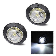 (White) Luzes Laterais LED Âmbar IP67 12-24V Compatível com Caminhões, Reboques, Caravanas, Barcos