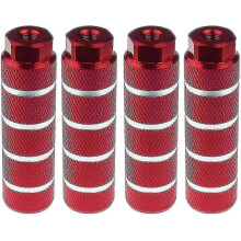 (red) Pédales de vélo compatibles avec VTT BMX, en alliage d'aluminium haute résistance, 2 paires pour axe de 3/8 pouce