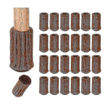 (Brown) Furniture Leg Protectors, Thick Woven Sleeves with Felt Base for Floor Protection & Noise Reduction on Chairs, Desks, Sofas