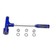 (Blue) Bullet Puller Hammer compatible with .17 Rem to .50-70 Govt with 3 Adapters for Cartridge Disassembly