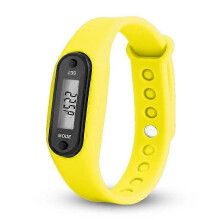 (yellow) Braccialetto contapassi per la corsa, conta fino a 99.999 passi con modalità di spegnimento automatico e rilevamento del movimento in vita.