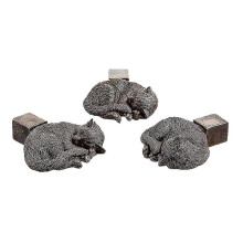 (Cat) Handmade Resin Pot Feet for Plant Pots, 3-Piece Set with Drainage & Air Circulation Design for Succulents Herbs