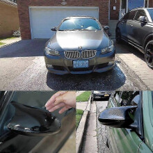 (Black Pre-LCI) Cache de rétroviseur ABS compatible avec BMW E87 E90, bande décorative latérale