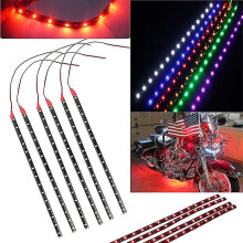 (Blue) Luz ambiental impermeable compatible con chasis de automóvil, juego de 6 piezas para decoración de bajos.