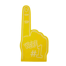 (Yellow) EVA Foam Finger with Comfortable Grip and Waterproof Print for Games & Parties