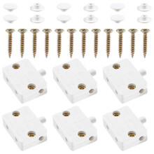 (White) Cabinet Door Switch Normally Closed 1A 250V, 6-Piece Set for Wardrobe and Cabinet Lighting