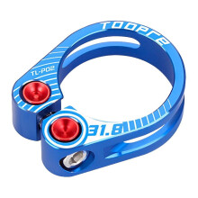 (Blue, 31.8mm) Collier de selle de vélo compatible 27.2-31.6 mm en alliage d'aluminium, 5 couleurs