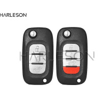 (3 boutons) Autonavaimen suojus, yhteensopiva Mercedes-Benz Smart 453 Forfourin kanssa, pyörivä kotelo 3- ja 4-avaimen kaukosäätimille