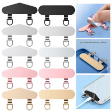 (Umbrella rose gold) Phone Lanyard Clip, Stainless Steel Double Hook Anti-Loss for Mobile Phone and Keys, 1 Piece for Outdoor Travel