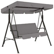 (Gray) Funda para columpio de jardín de tres plazas, impermeable y resistente a los rayos UV.