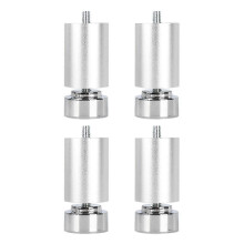 (Argent, 10cm) Nogi meblowe kompatybilne z meblami z gwintem M10, zestaw 4 elementów o regulowanej wysokości, stop aluminium anodowanego