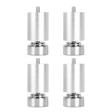 (Argent, 6cm) Nogi meblowe kompatybilne z meblami z gwintem M10, zestaw 4 elementów o regulowanej wysokości, stop aluminium anodowanego