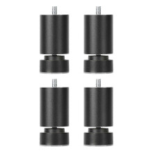 (Black, 12cm) Nogi meblowe kompatybilne z meblami z gwintem M10, zestaw 4 elementów o regulowanej wysokości, stop aluminium anodowanego